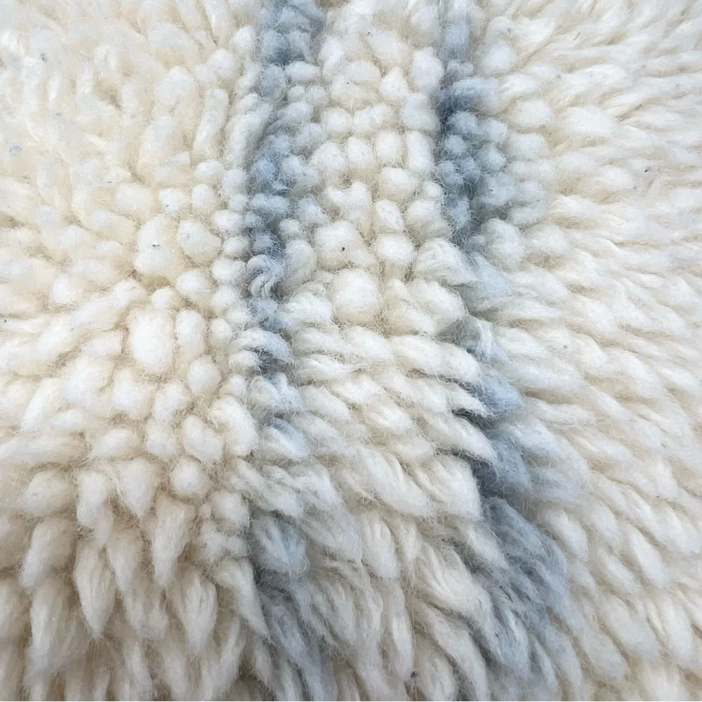 Pottery Barn Blue Wool Striped Accent Pillow Cream and Light Blue Cozy Serene